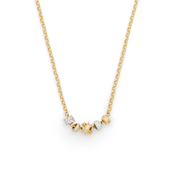 True Love | Lovestruck Pierced and Heart Beats Medium Belcher Necklace | Diamonds, Mixed Gold
