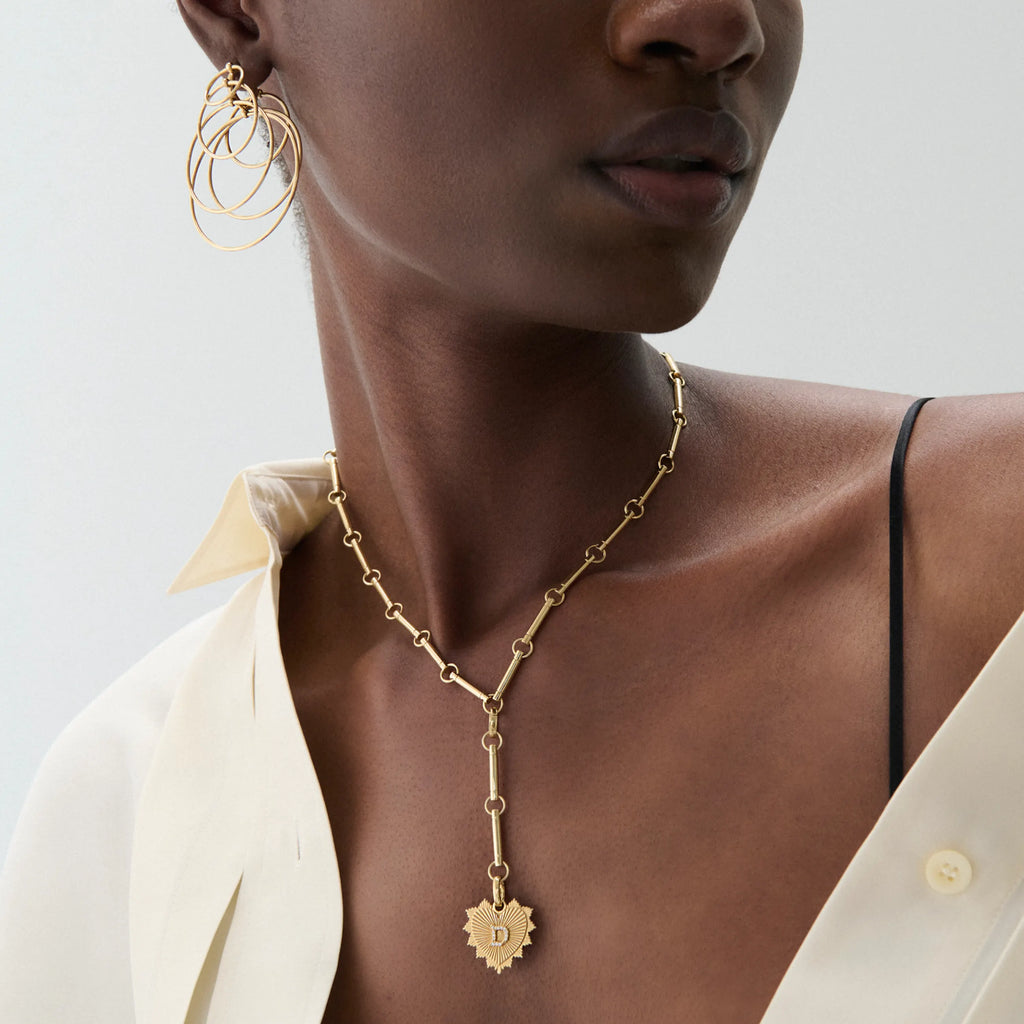 Personalized - True Love | Custom Heart Love Token Element Extension Necklace | Diamonds, Yellow Gold view 2