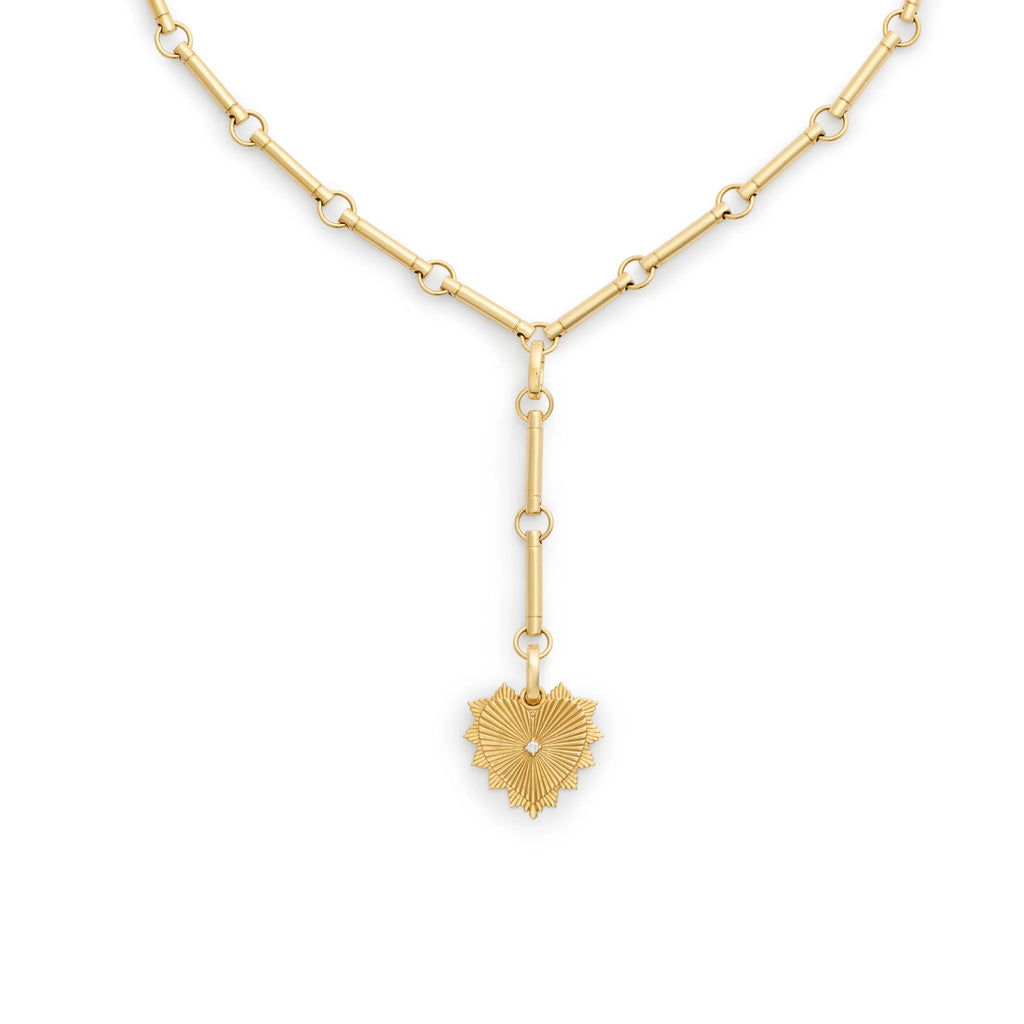 Personalized - True Love | Custom Heart Love Token Element Extension Necklace | Diamonds, Yellow Gold view 1
