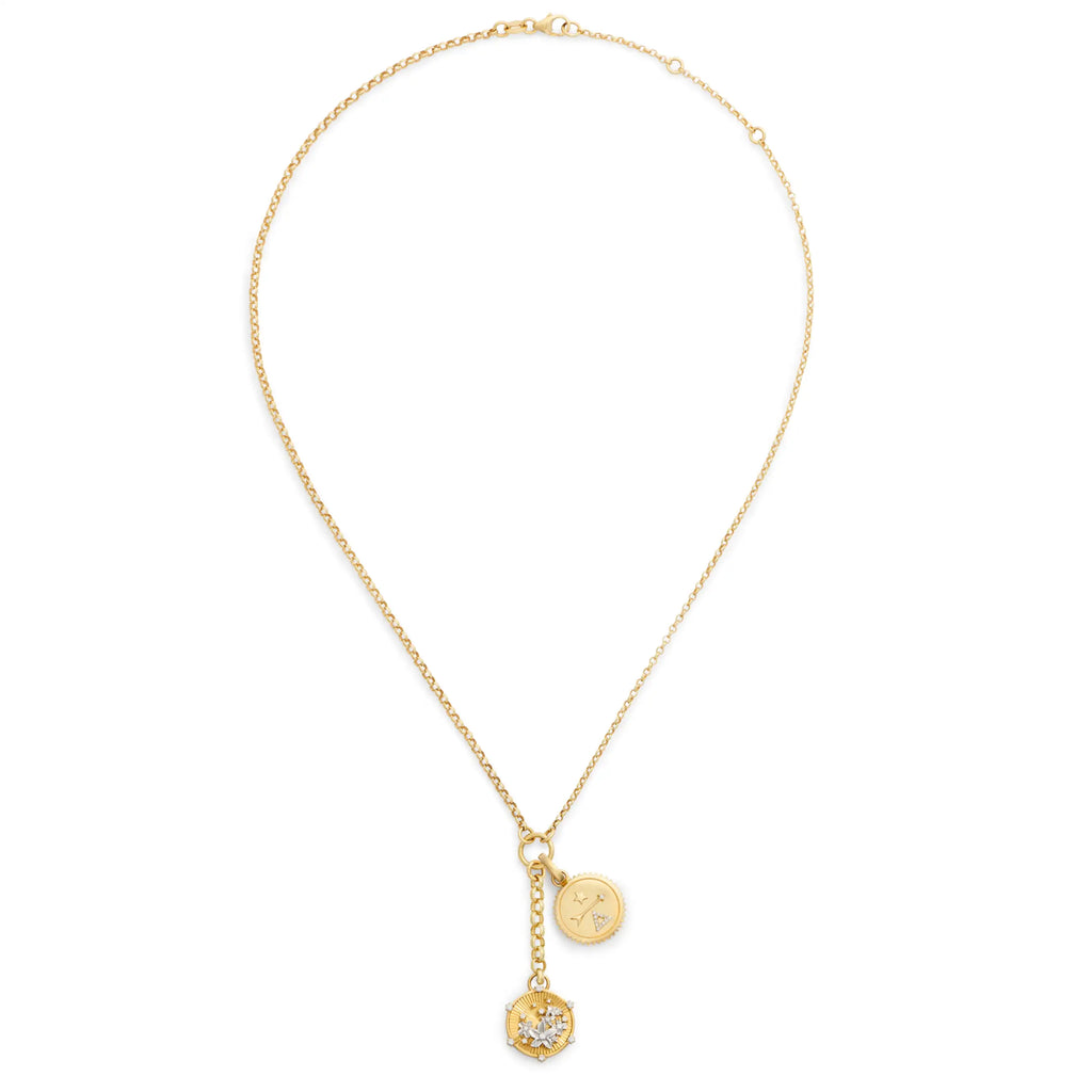 18K Mixed Gold Resilience - Dream | Blossoms Small Mixed Belcher Necklace | Diamonds, Mixed Gold – FoundRae view 3