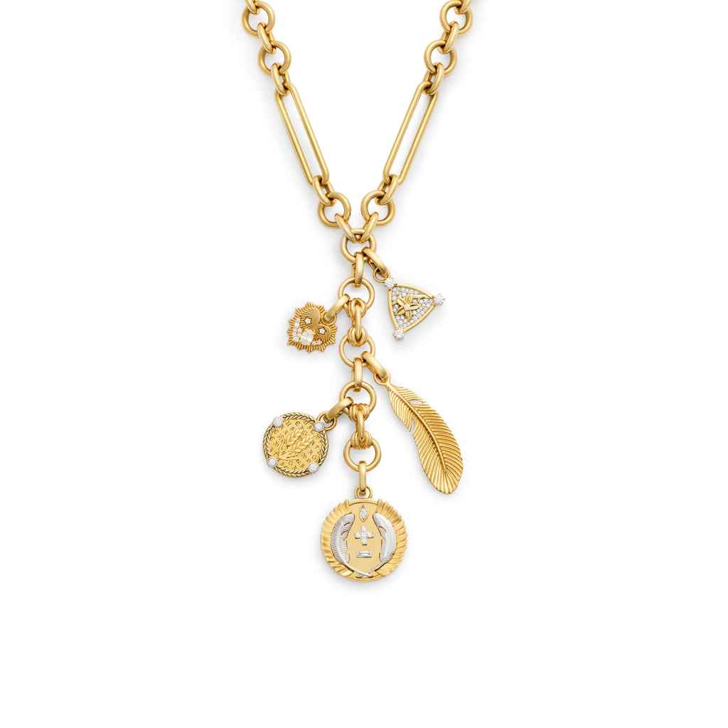 Vivacity - Infinite Gratitude | Ever Growing Love and Braided Wheat Midsize Mixed Clip Necklace | Diamonds, Mixed Gold view 1