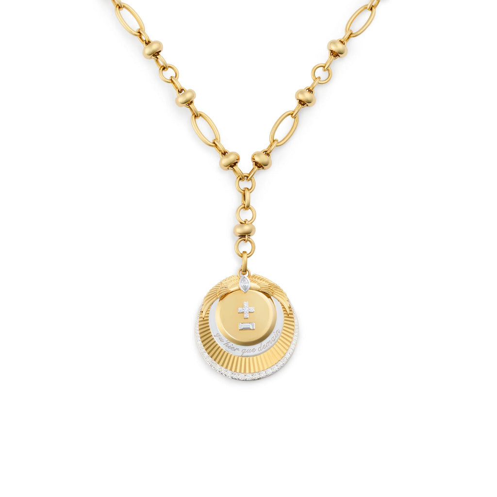 Vivacity | Ever Growing Love Orbit Extension Necklace | Diamonds, Yellow Gold view 1
