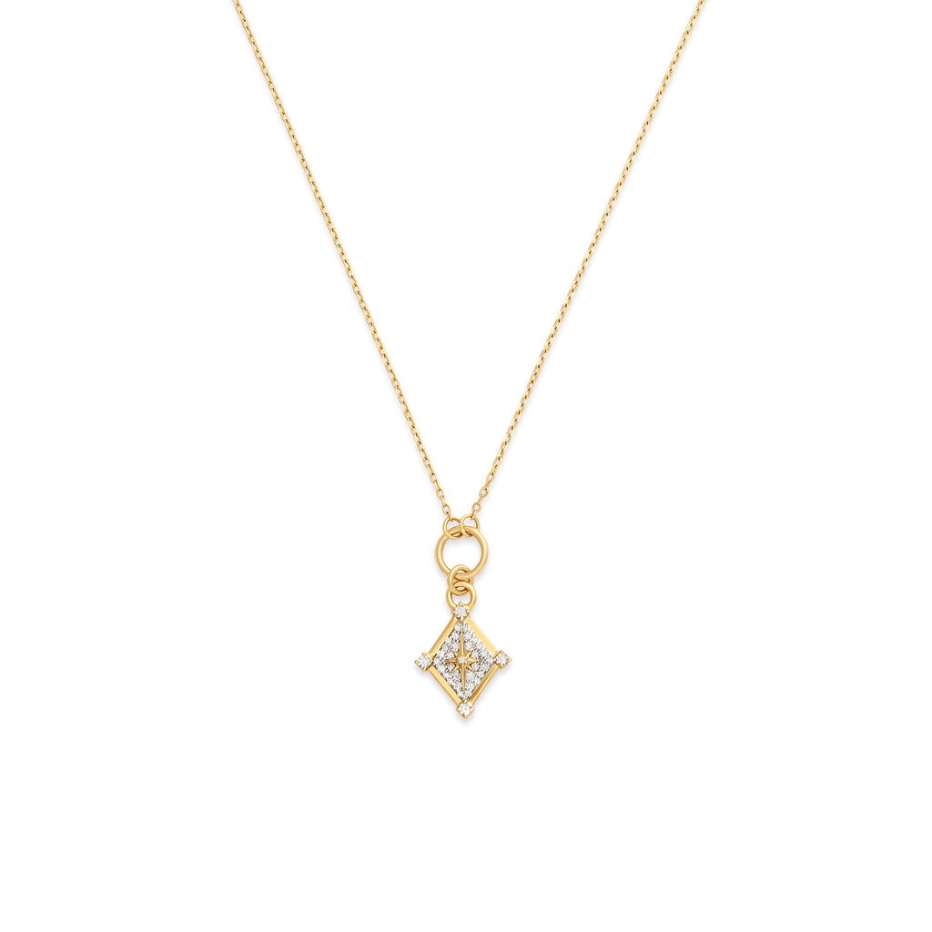 Foundation | Pavé Inner Light Thread Necklace | Diamonds, Yellow Gold view 1