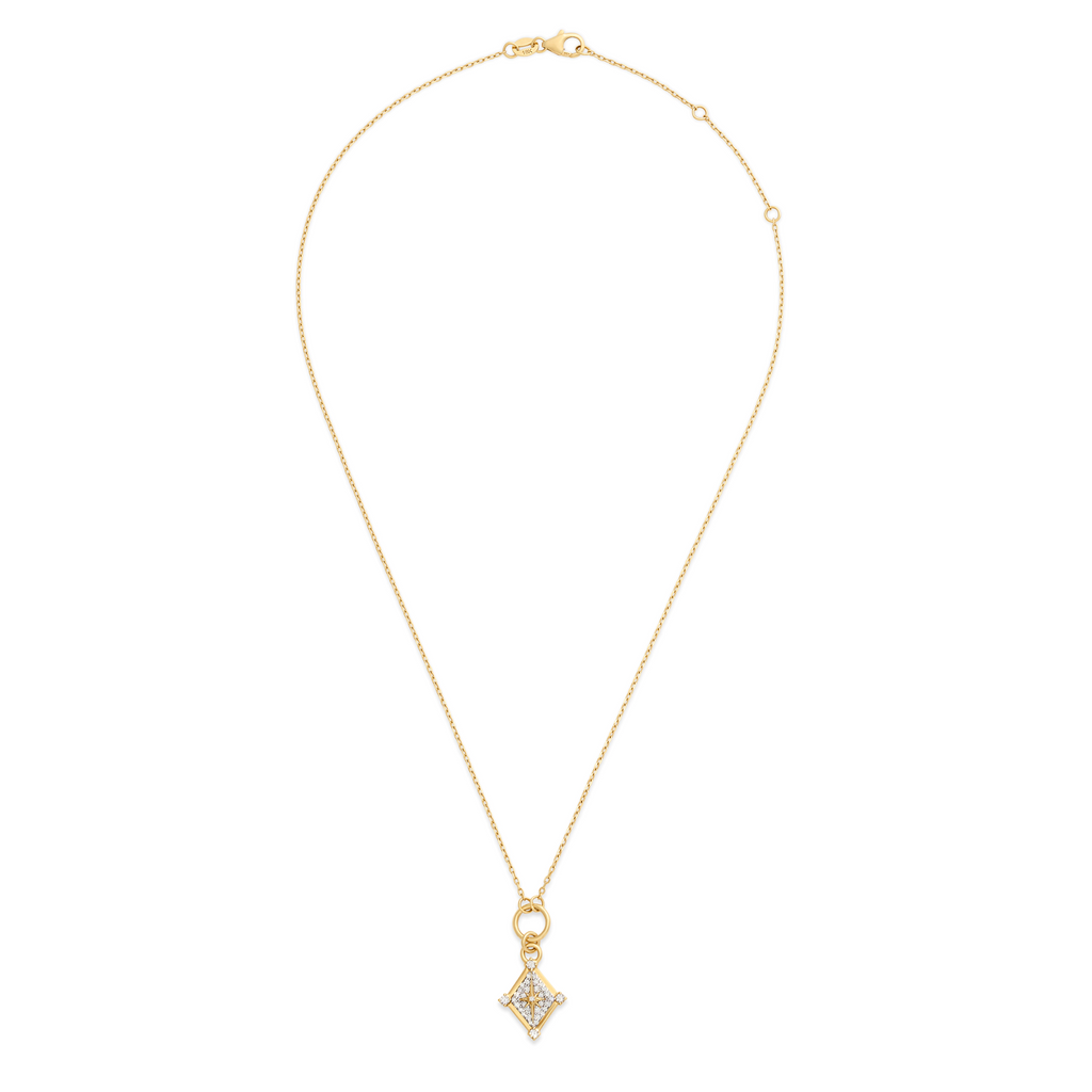18K Yellow Gold Foundation | Pavé Inner Light Thread Necklace | Diamonds, Yellow Gold – FoundRae view 3