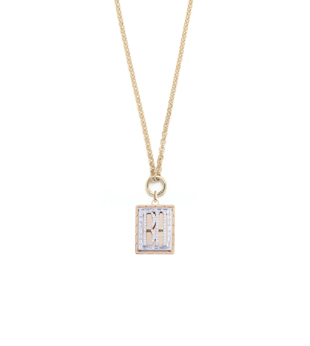 Custom Diamond Initial : Refined Clip Open Chain Necklace view 1