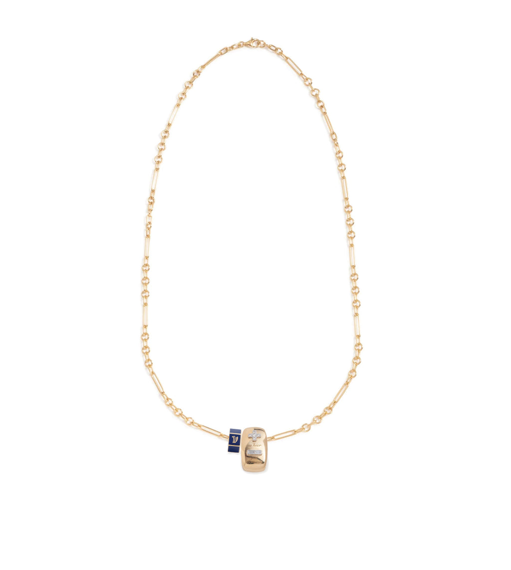 18K Yellow Gold Vivacity & Custom : Faceted Heart Beat Fine Mixed Clip Necklace Story – FoundRae