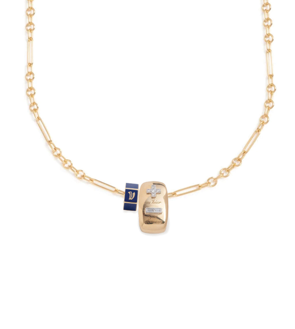 18K Yellow Gold Vivacity & Custom : Faceted Heart Beat Fine Mixed Clip Necklace Story – FoundRae