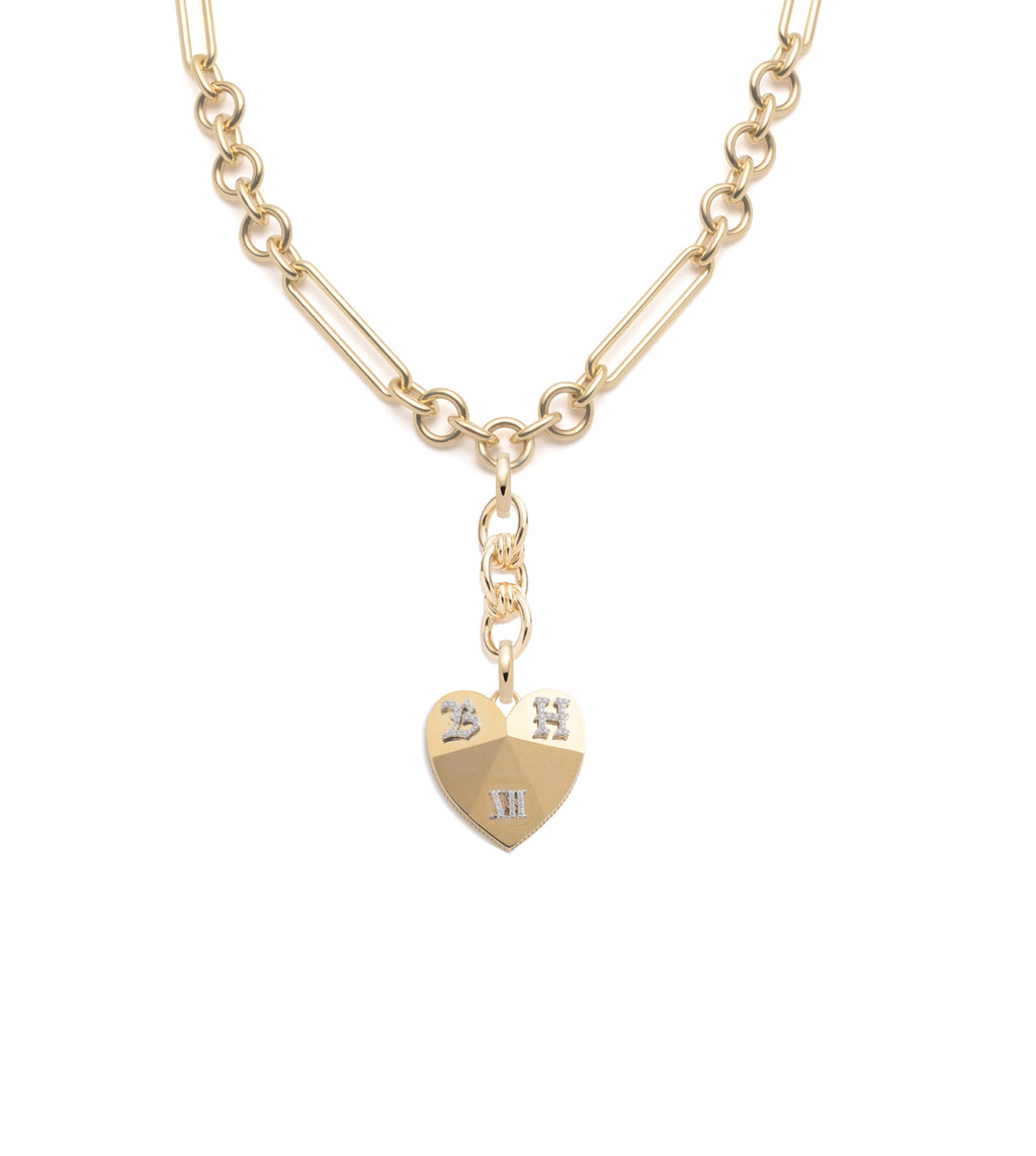 18K Yellow Gold Ever Growing - Love : Custom Facets of Love Midsize Mixed Clip Necklace with Knot Extension – FoundRae