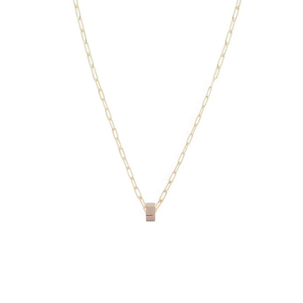 Small Custom Faceted Heart Beat : Super Fine Clip Necklace Blush view 1