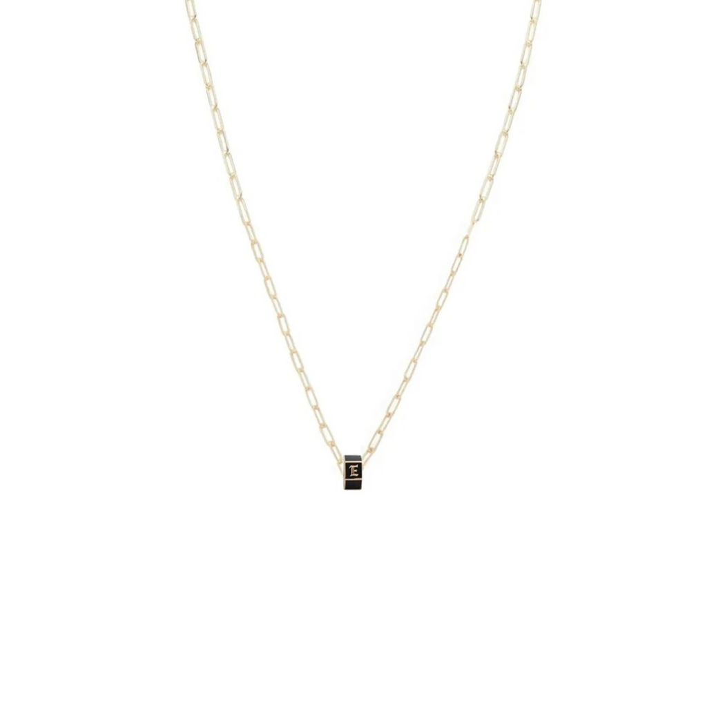 Small Custom Faceted Heart Beat : Super Fine Clip Necklace Black view 1