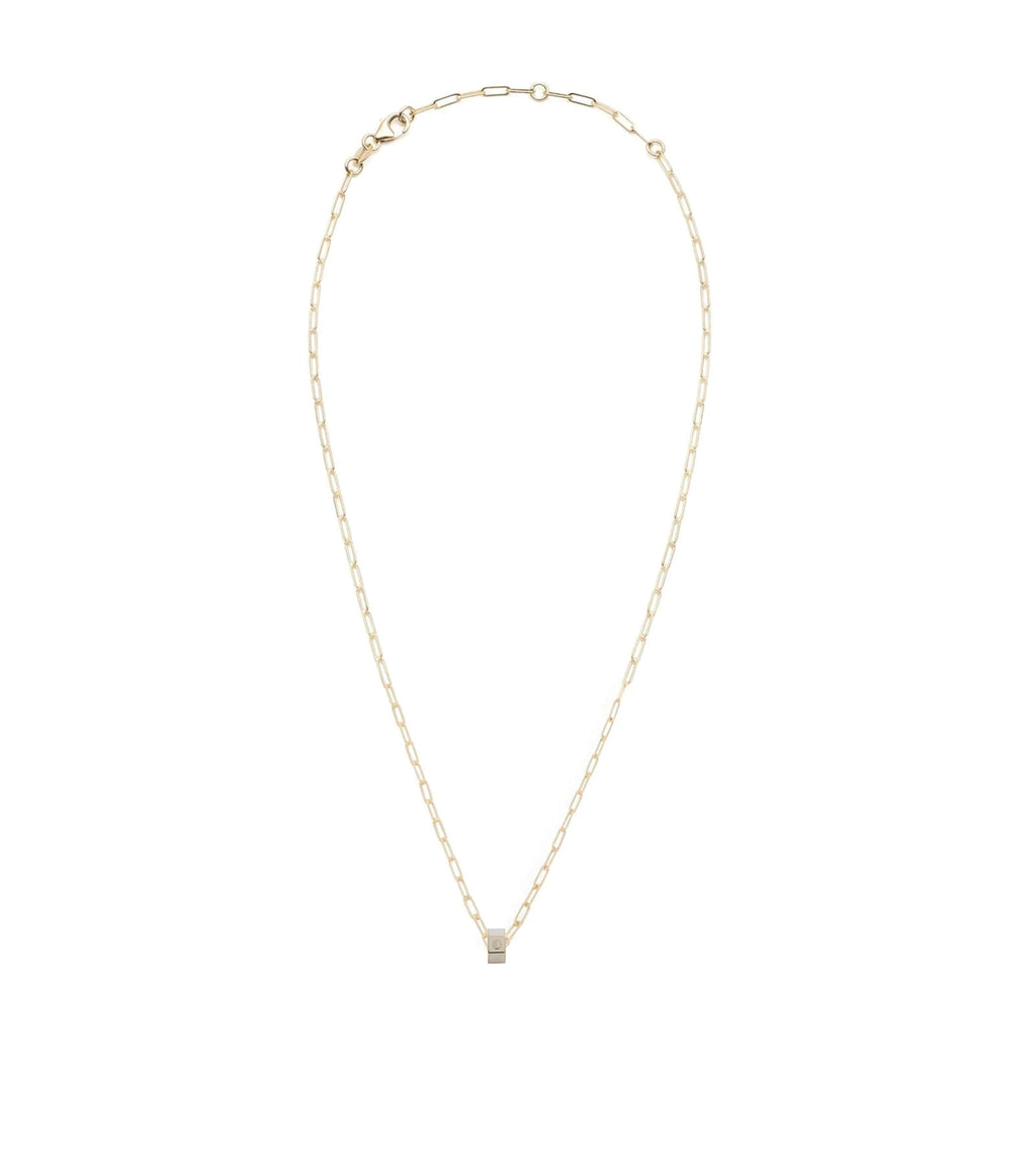 18K Yellow Gold Custom Cream Small Faceted Heart Beat : Super Fine Clip Chain Necklace – FoundRae