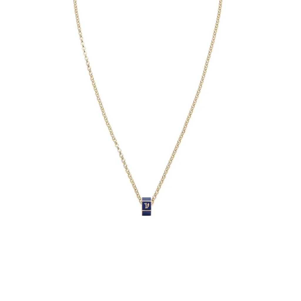 Custom Faceted Heart Beat : Super Fine Clip Necklace Blue view 1