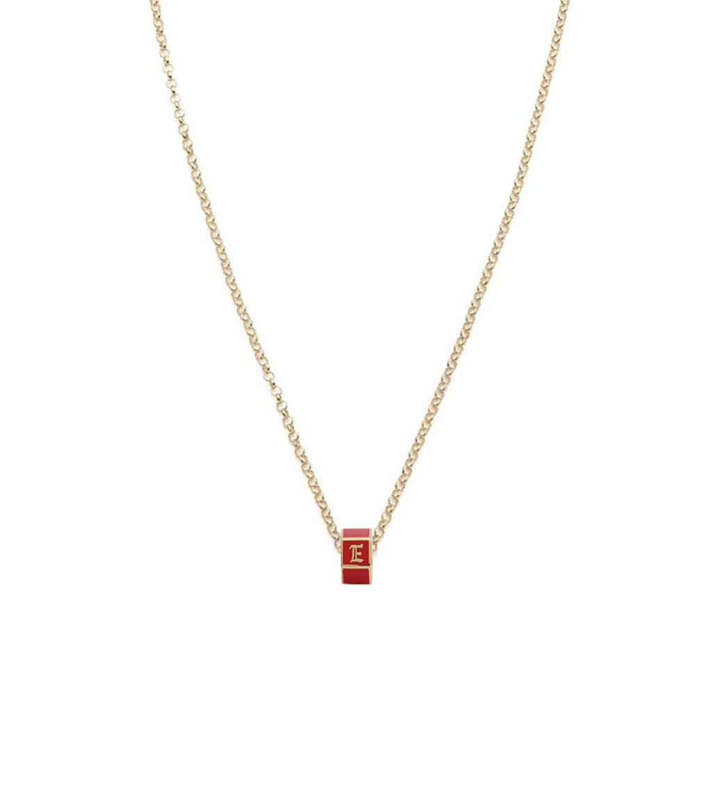 18K Yellow Gold Custom Red Medium Faceted Heart Beat : Fine Belcher Necklace – FoundRae