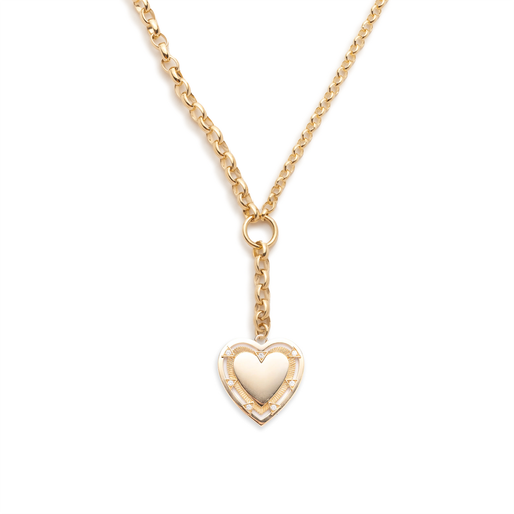 Heart Token - Love : Heavy Mixed Belcher Extension Chain Necklace view 1