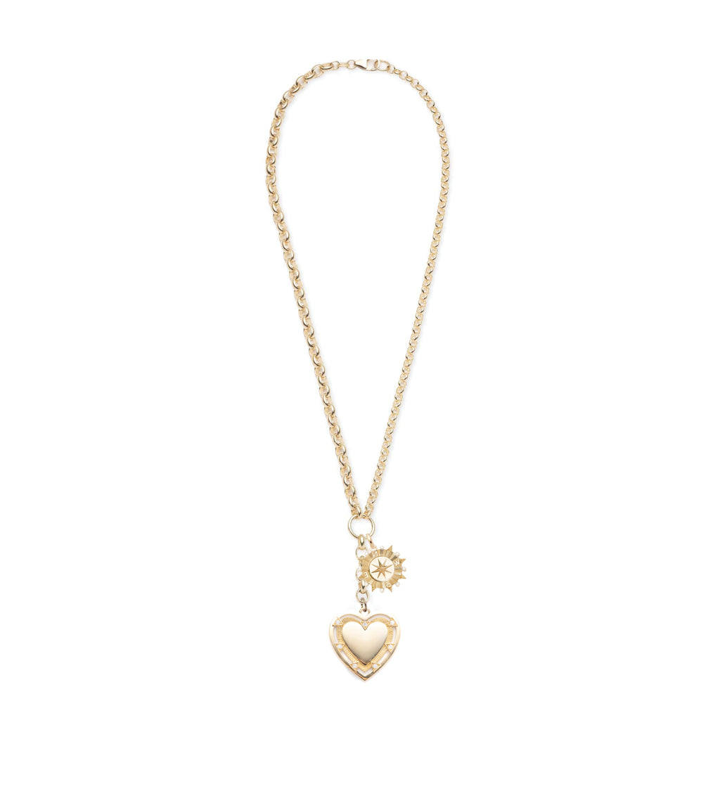 Love & Internal Compass : Heavy Mixed Belcher Extension Chain Necklace Story view 2