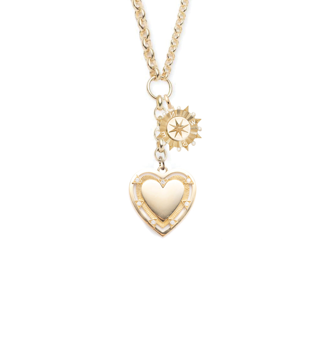 Love & Internal Compass : Heavy Mixed Belcher Extension Chain Necklace Story view 1