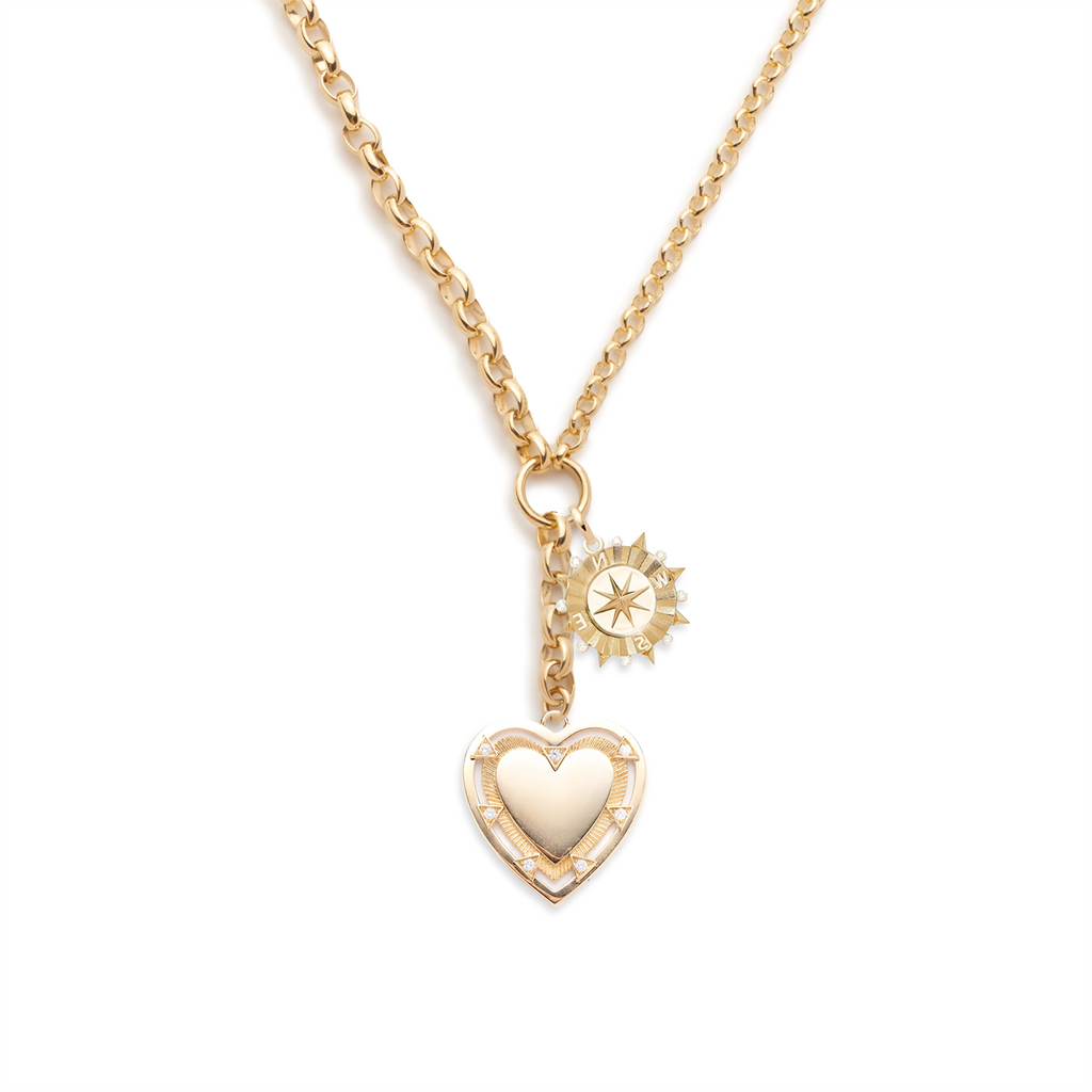 Love & Internal Compass : Heavy Mixed Belcher Extension Chain Necklace Story view 1