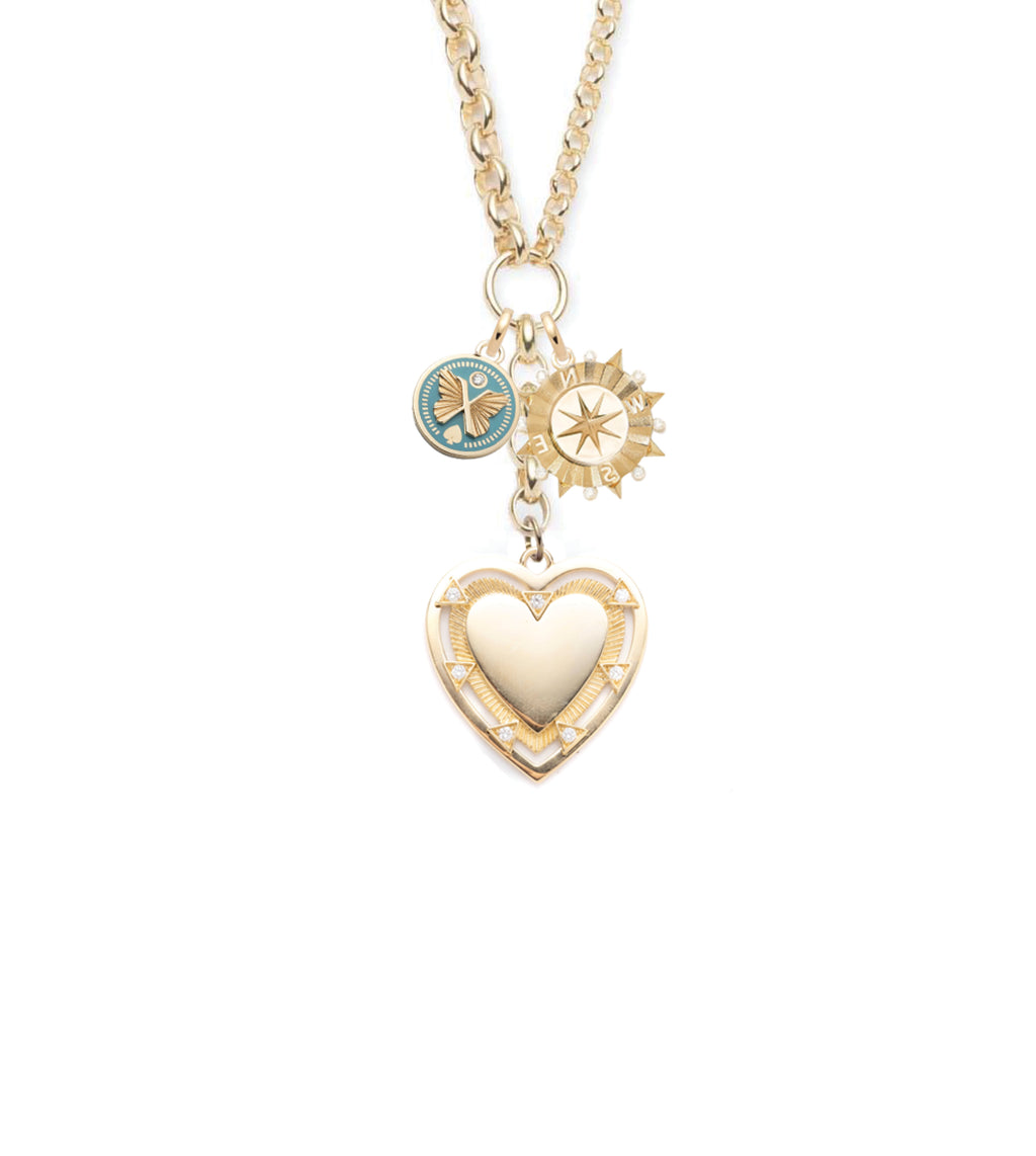 Love, Internal Compass & Reverie : Heavy Mixed Belcher Extension Chain Necklace Story view 1