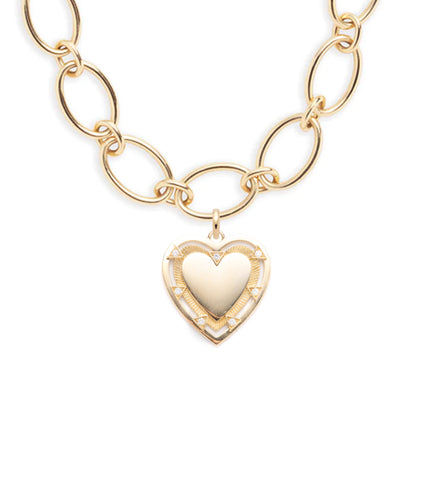 Heart Token - Love : Oval Link Chain Necklace