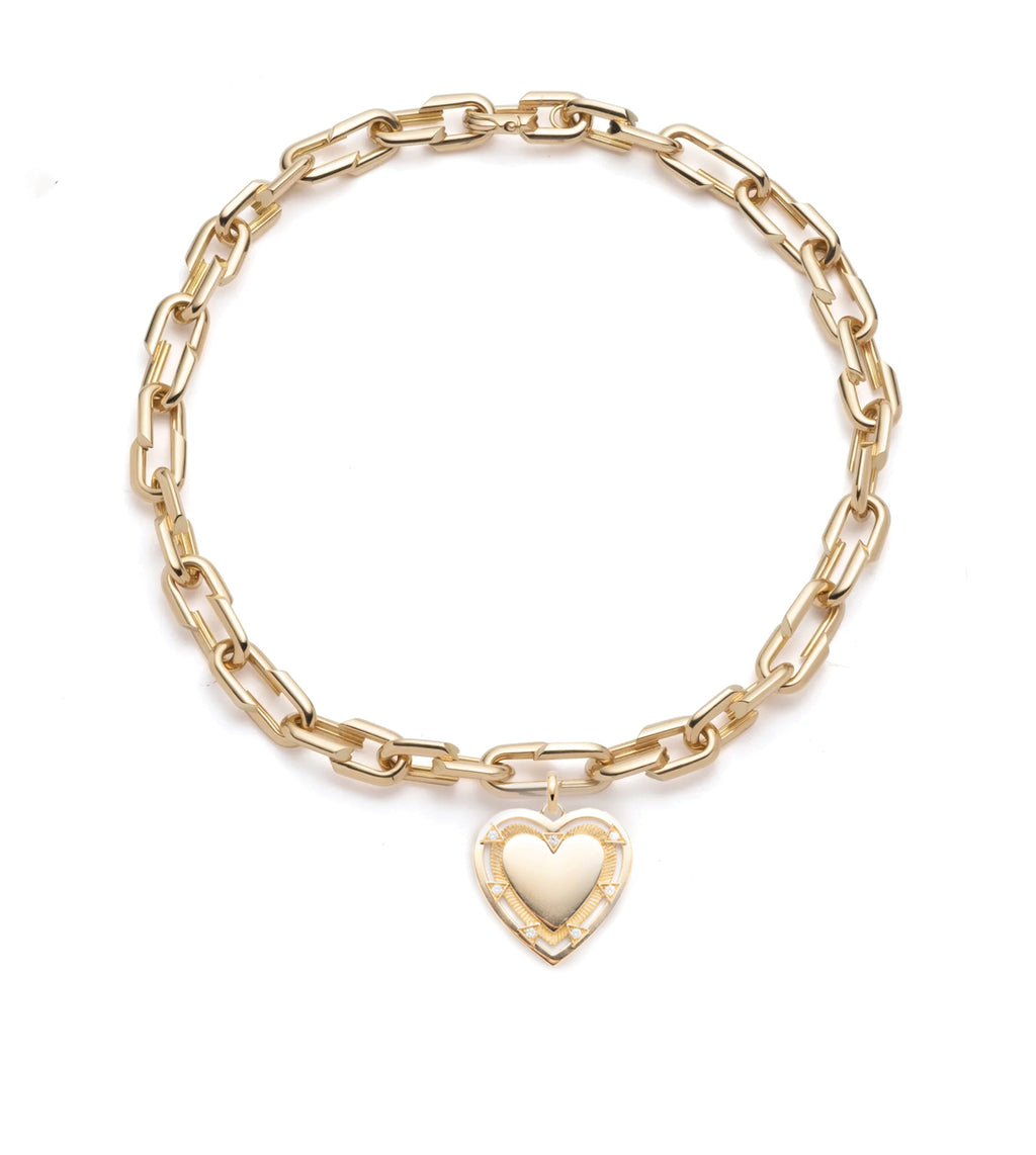 Heart Token - Love : Medium Strong Heart Chain Necklace view 2