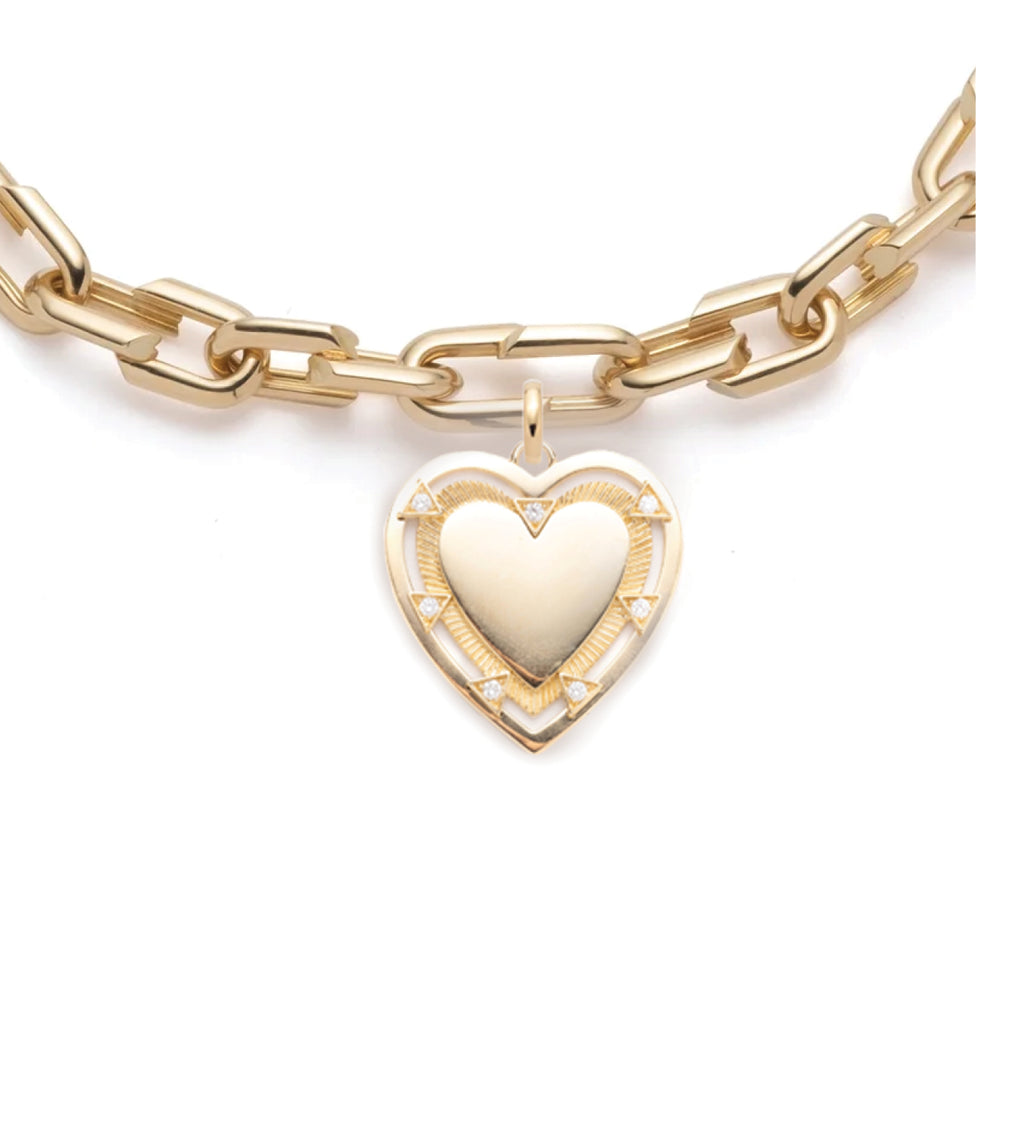 Heart Token - Love : Medium Strong Heart Chain Necklace view 1