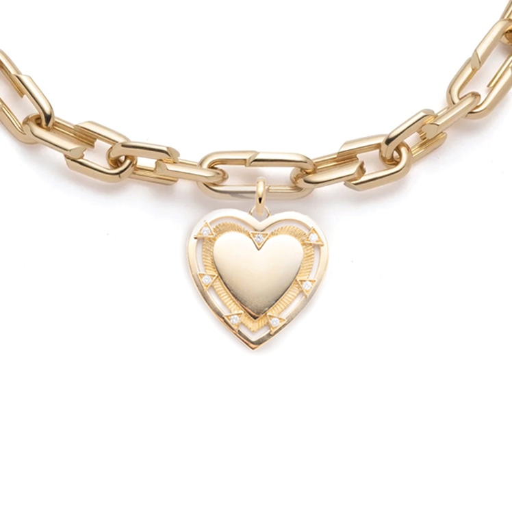 Heart Token - Love : Medium Strong Heart Chain Necklace view 1