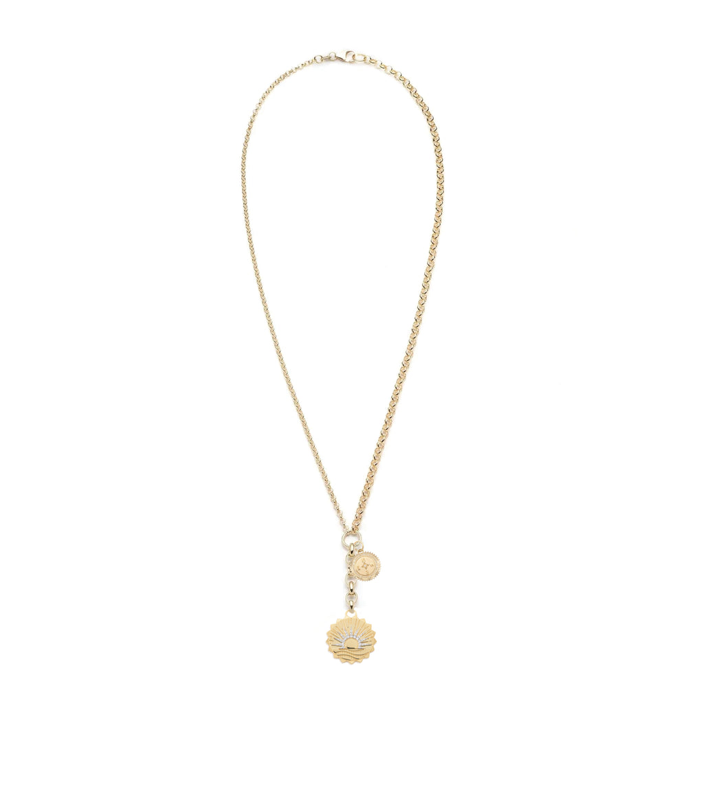 18K Yellow Gold New Beginnings & Internal Compass : Medium Mixed Belcher Extension Chain Necklace – FoundRae