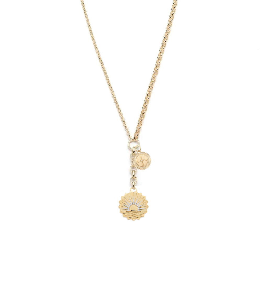 18K Yellow Gold New Beginnings & Internal Compass : Medium Mixed Belcher Extension Chain Necklace – FoundRae