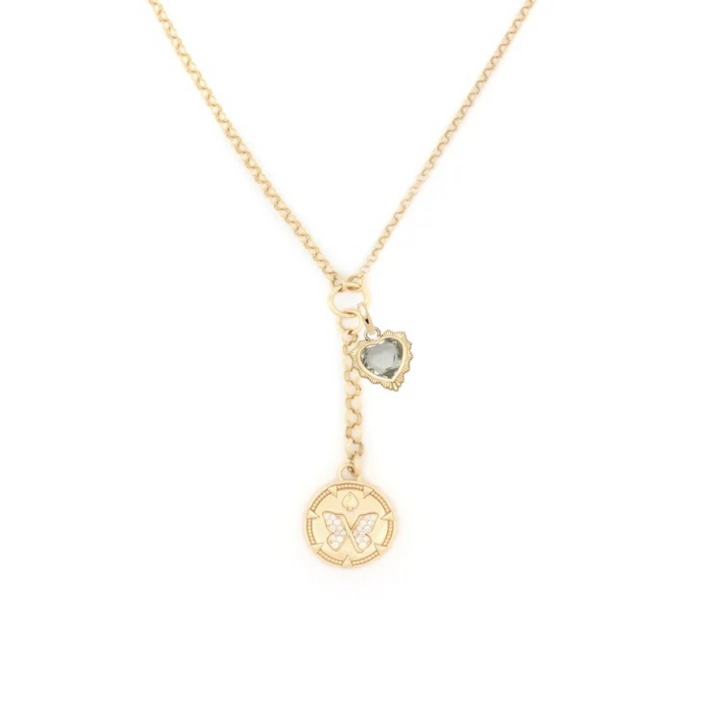 Reverie & Gemstone Heart : Small Mixed Belcher Extension Chain Necklace view 1