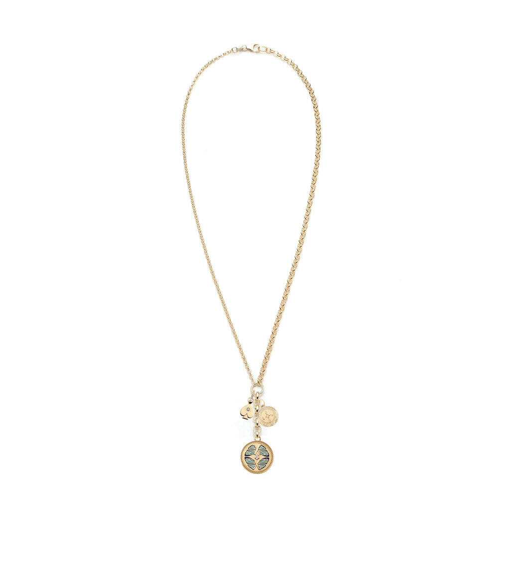 18K Yellow Gold Reverie, Internal Compass & Spade : Medium Mixed Belcher Extension Chain Necklace – FoundRae