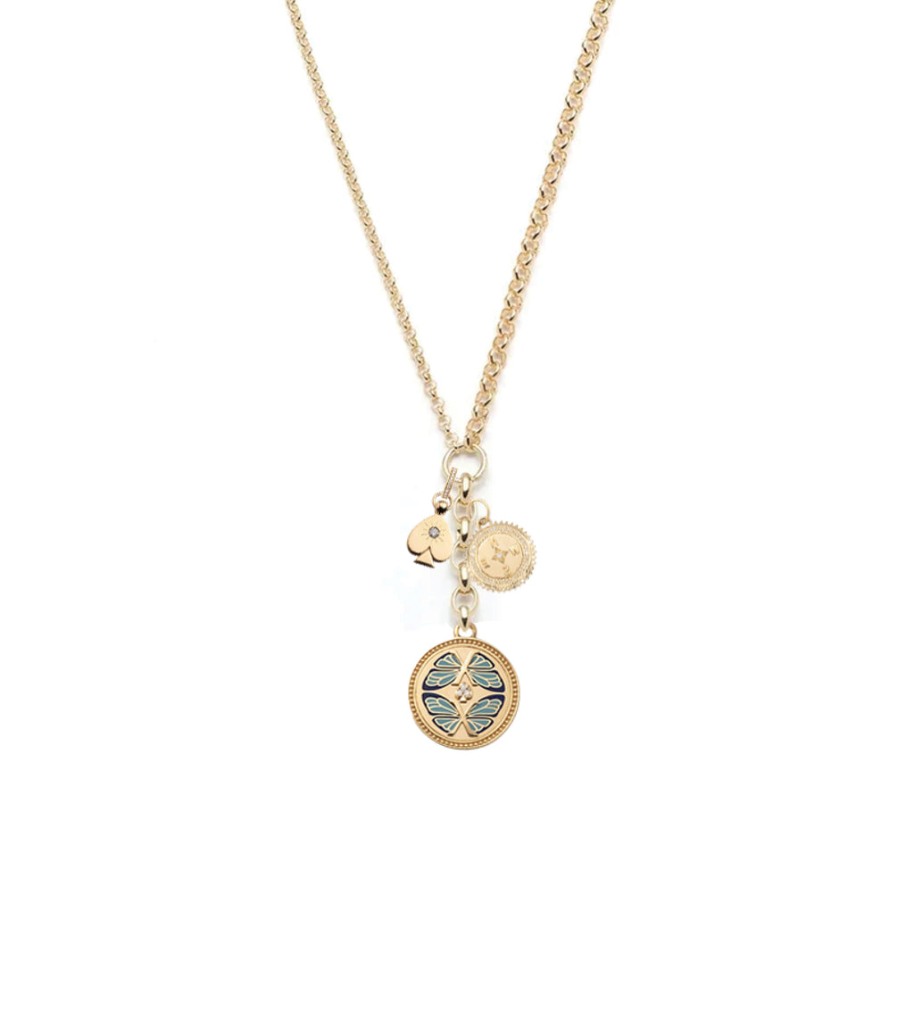 Reverie, Internal Compass & Spade :, Medium Mixed Belcher Extension Chain Necklace view 1