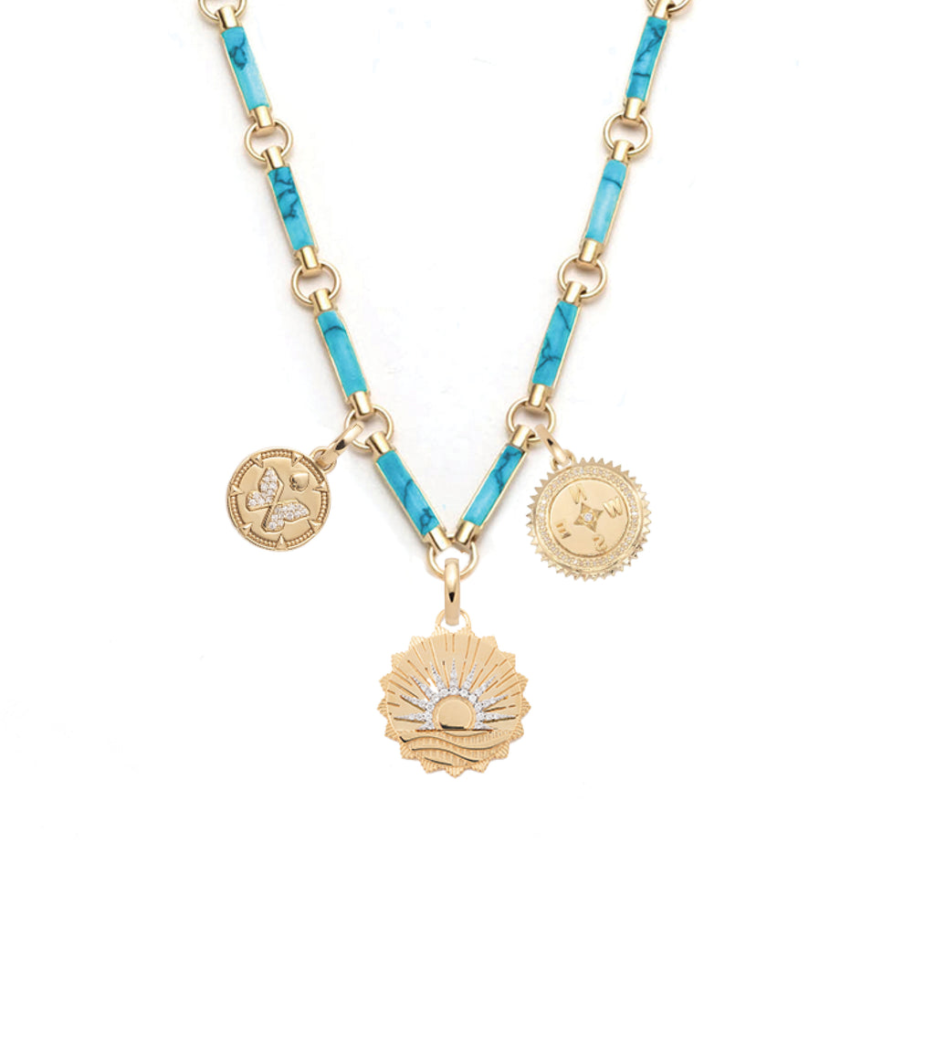 New Beginnings, Internal Compass & Resilience : Element Chain Necklace Turquoise view 1