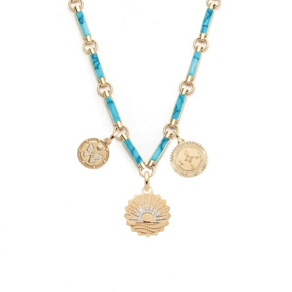 New Beginnings, Internal Compass & Resilience : Element Chain Necklace Turquoise view 1