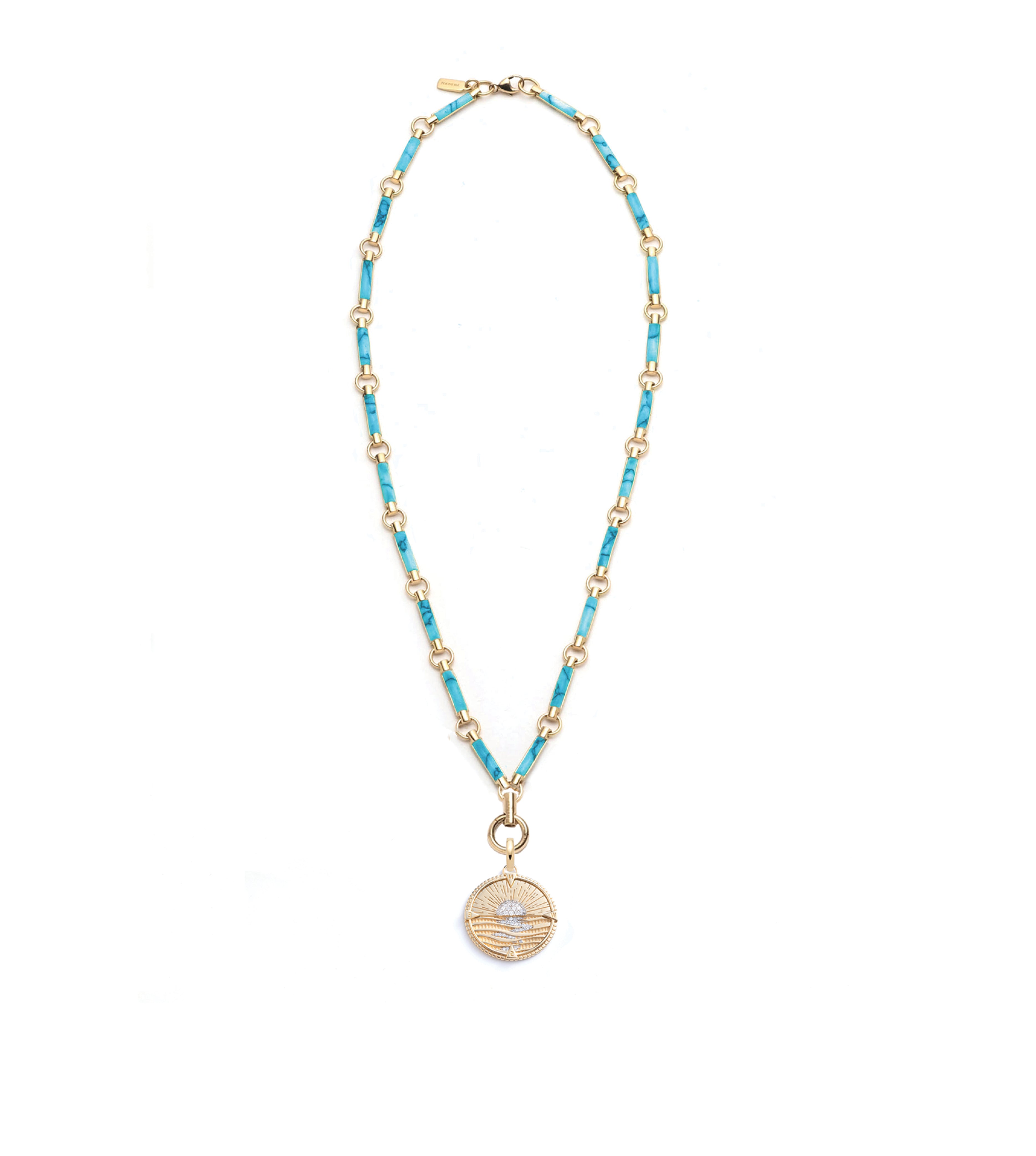 New Beginnings : Element Chain Turquoise Clockweight Necklace