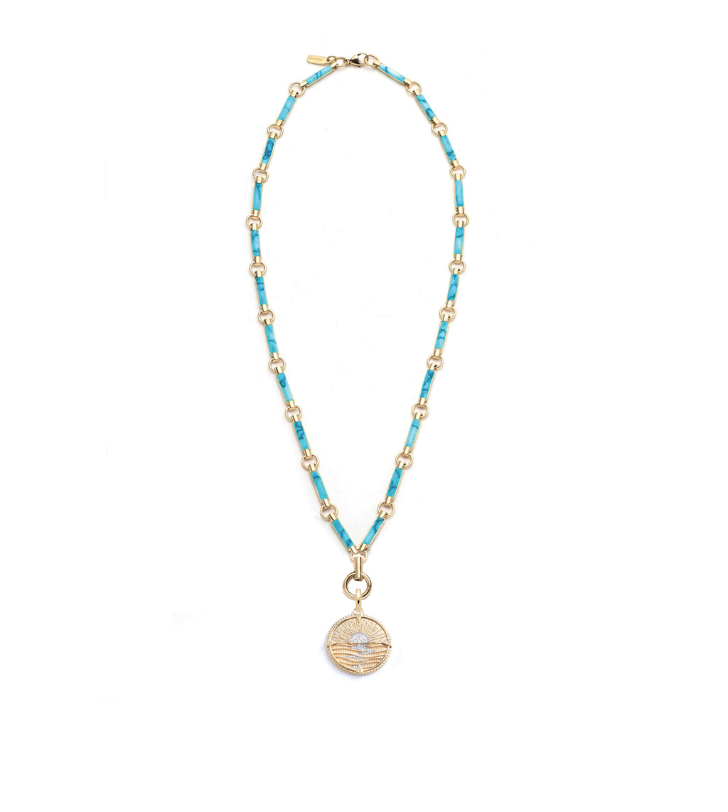 New Beginnings : Element Chain Turquoise Clockweight Necklace view 2