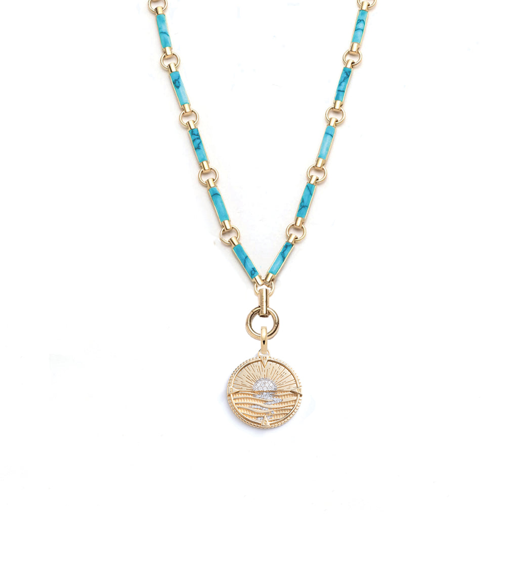 New Beginnings : Element Chain Turquoise Clockweight Necklace view 1