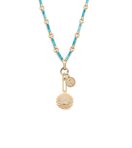 New Beginnings & Reverie : Drop Element Chain Necklace Turquoise