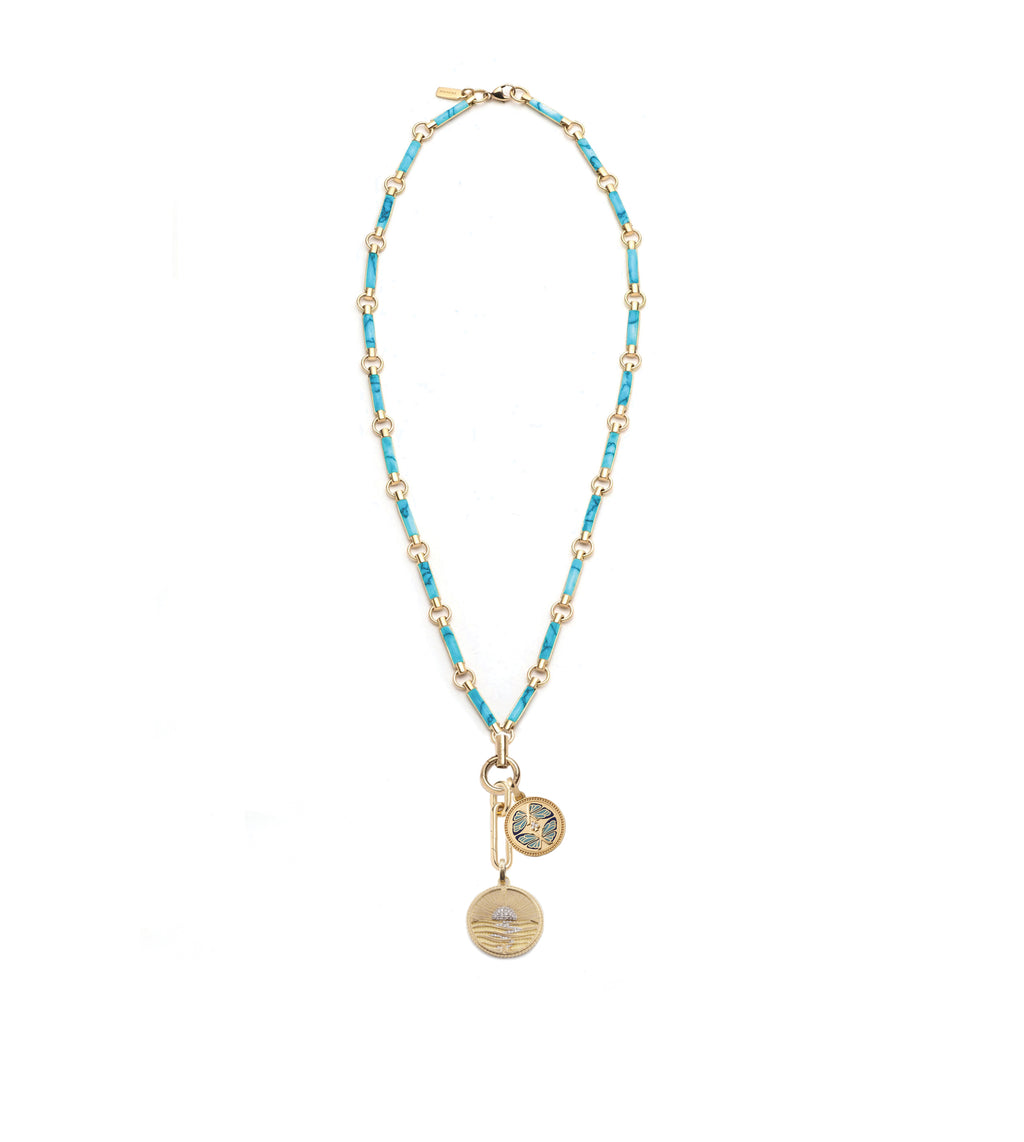 18K Yellow Gold New Beginnings : Drop Element Chain Necklace Turquoise – FoundRae