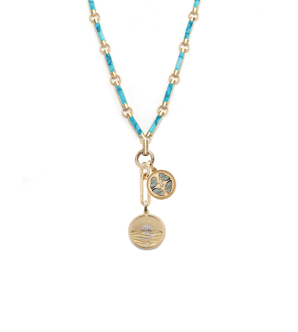 New Beginnings : Drop Element Chain Necklace Turquoise view 1