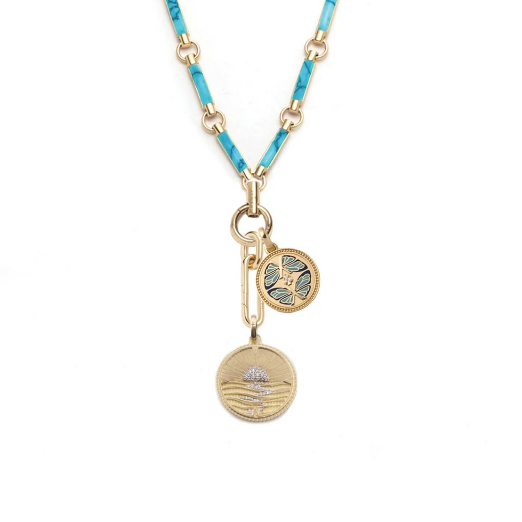 New Beginnings : Drop Element Chain Necklace Turquoise view 1