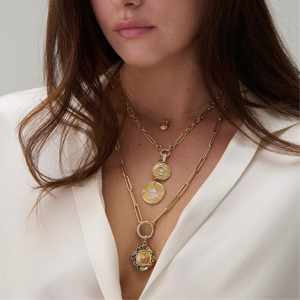 18K Yellow Gold Foundation | January Birthday Starstone Thread Necklace | Garnet, Yellow Gold – FoundRae view 2