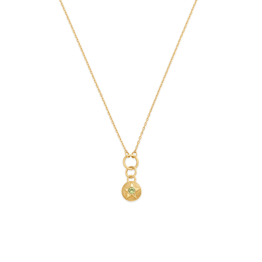 18K Yellow Gold Foundation | August Birthday Starstone Thread Necklace | Peridot, Yellow Gold – FoundRae view 1