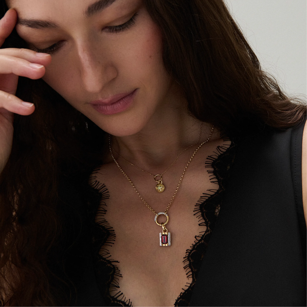 18K Yellow Gold Foundation | August Birthday Starstone Thread Necklace | Peridot, Yellow Gold – FoundRae view 2