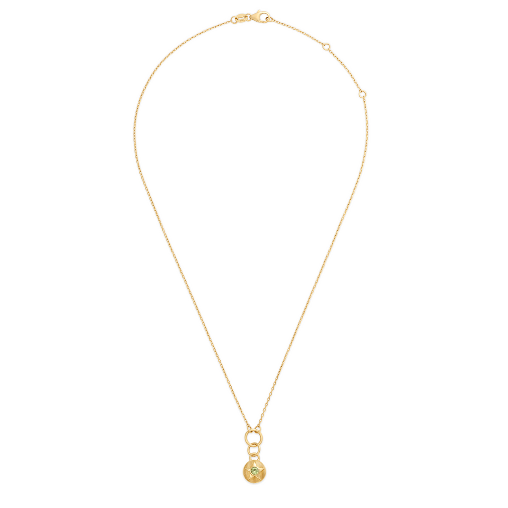 18K Yellow Gold Foundation | August Birthday Starstone Thread Necklace | Peridot, Yellow Gold – FoundRae view 3