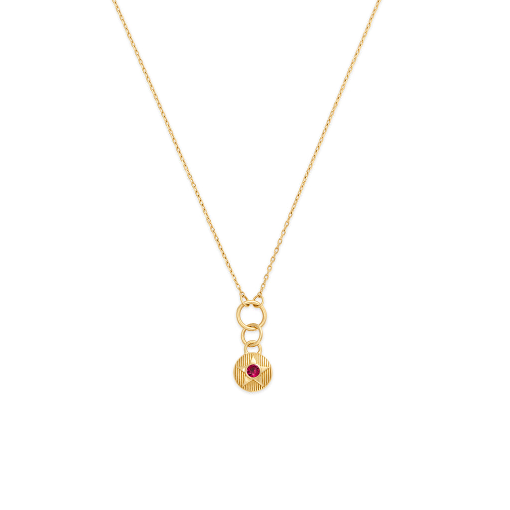 18K Yellow Gold Foundation | July Birthday Starstone Thread Necklace | Ruby, Yellow Gold – FoundRae view 1
