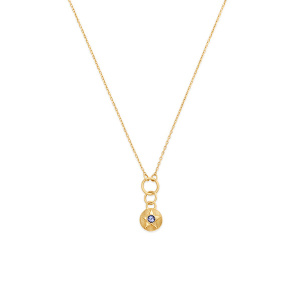 Foundation | December Birthday Starstone Thread Necklace | Tanzanite, 18K Yellow Gold