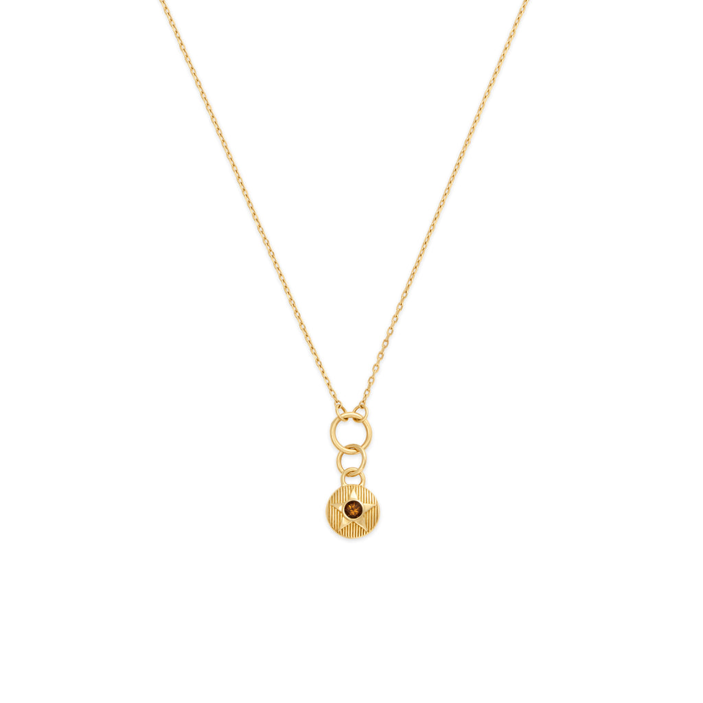 18K Yellow Gold Foundation | November Birthday Starstone Thread Necklace | Yellow Citrine, Yellow Gold – FoundRae view 1