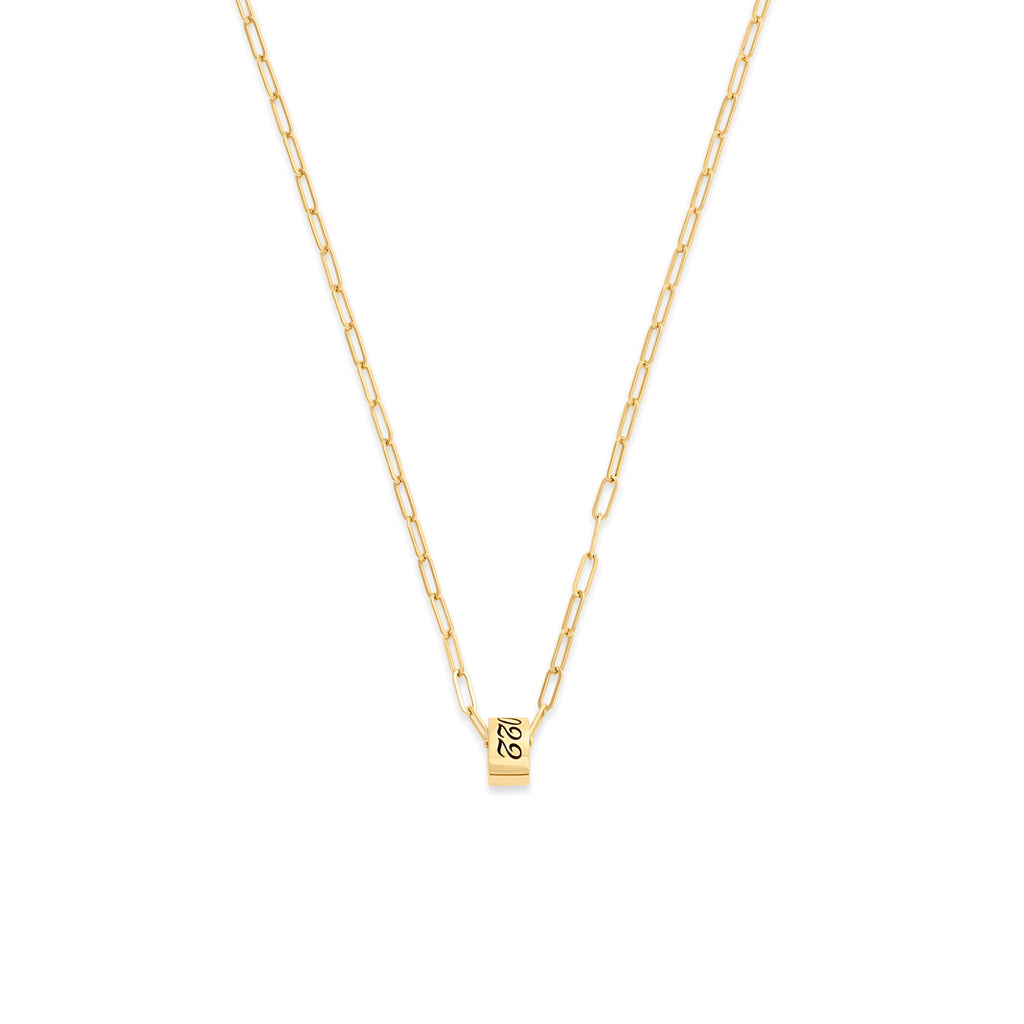 Personalized - True Love | Custom Inscribed Heart Beat Fine Clip Necklace | Yellow Gold view 1