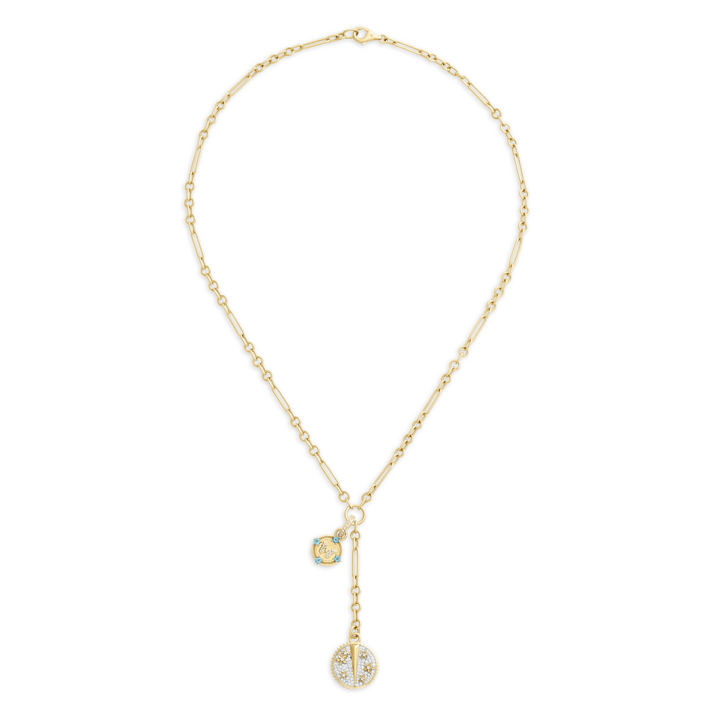 18K Mixed Gold Resilience - Reverie | Pavé Blossoms and Butterfly Fine Mixed Clip Extension Necklace | Diamonds, Mixed Gold – FoundRae view 3