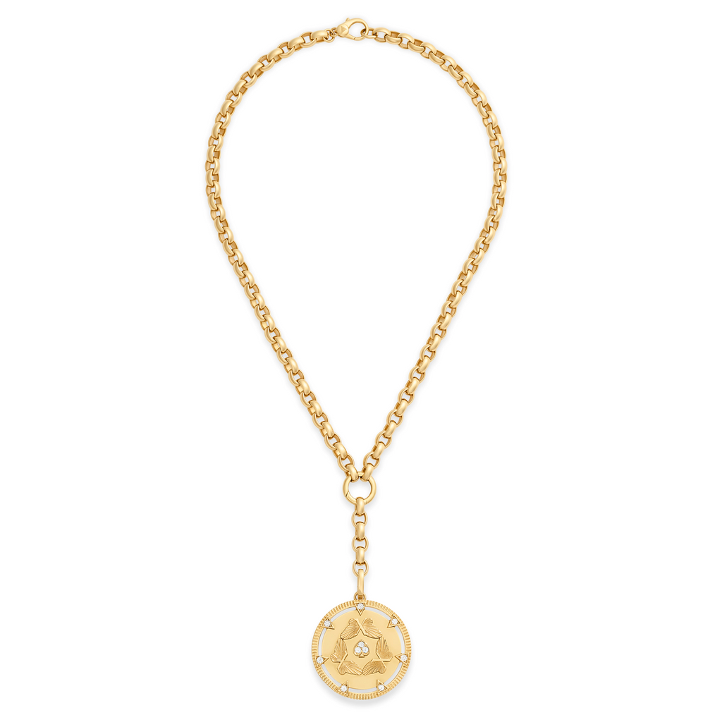 18K Yellow Gold Reverie | Butterfly Triskele Oversized Belcher Extension Necklace | Diamonds, Yellow Gold – FoundRae view 3
